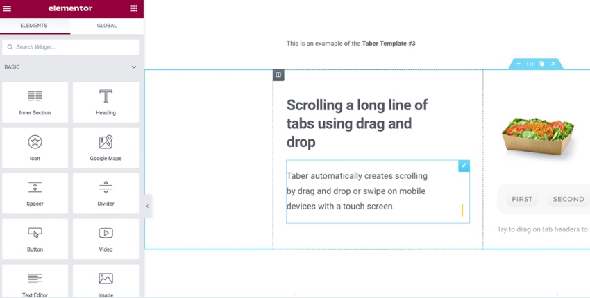 Taber - Pestañas para Elementor