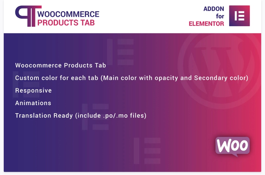 Pestañas de producto de WooCommerce para Elementor
