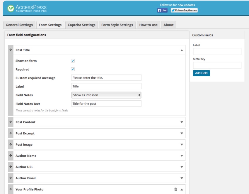 AccessPress Anonymous Post Pro - Frontend Publishing WordPress Plugin