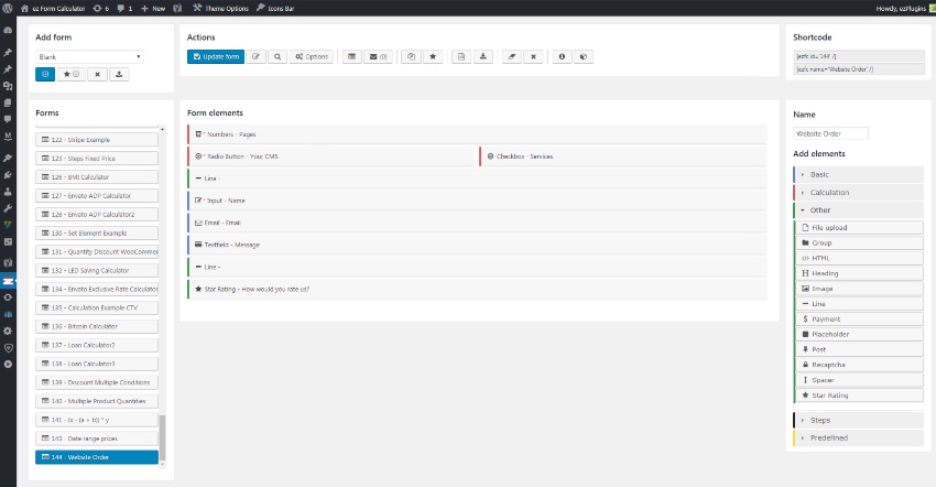ez Form Calculator - WordPress plugin