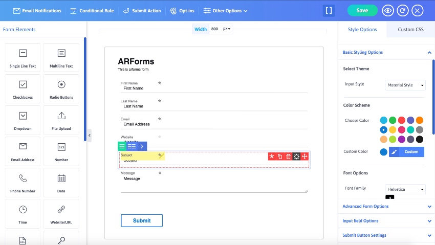 ARForms: Wordpress Form Builder Plugin