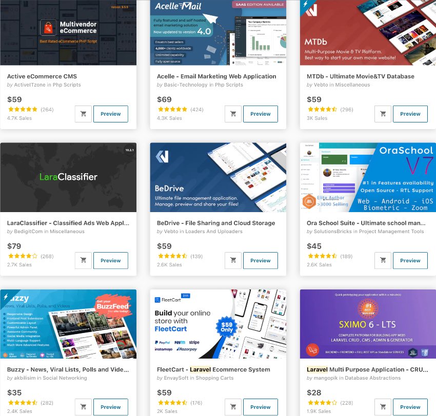 582 laravel PHP scripts from $9 sorted by best sellers