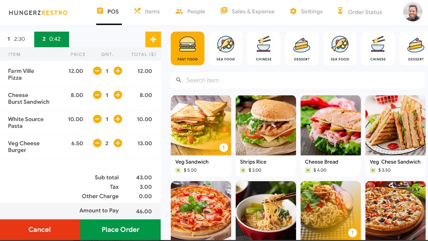 Hungerz - 8 in 1 multi Restaurant Food Ordering App|Food Delivery Android+iOS App Template| Flutter 2|