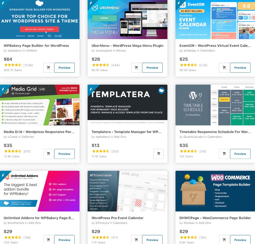 Layout WordPress Plugins on CodeCanyon