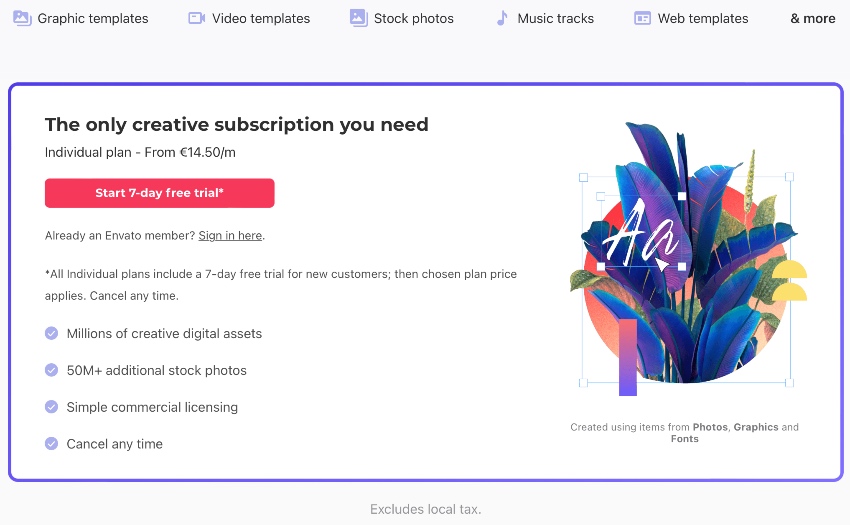 Subscribe to Envato Elements 