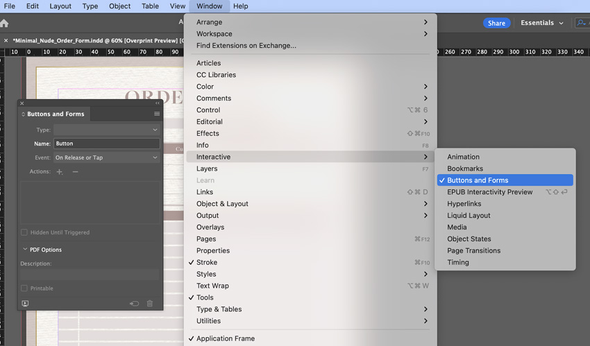 fillable InDesign PDF