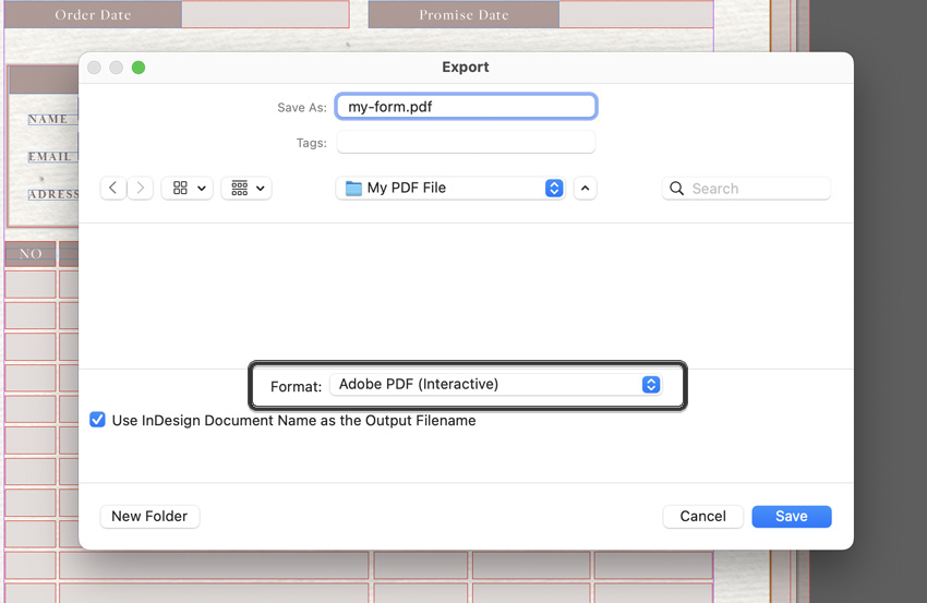InDesign Export Interactive PDF