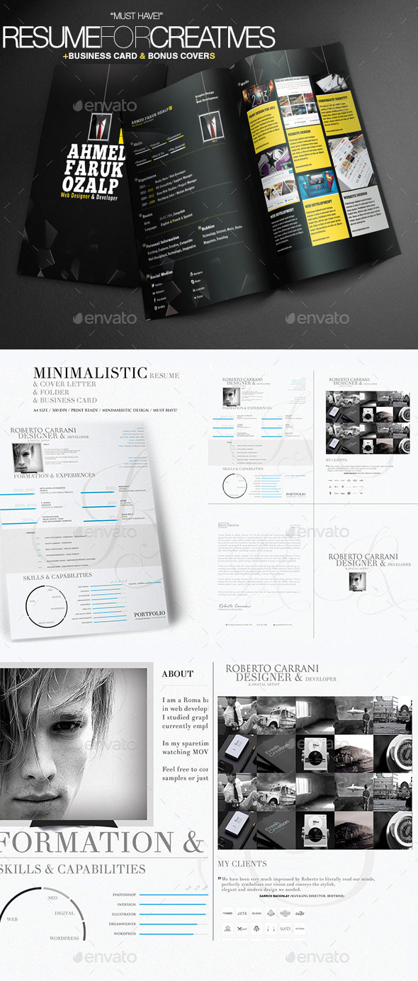 Creative resume template design pack