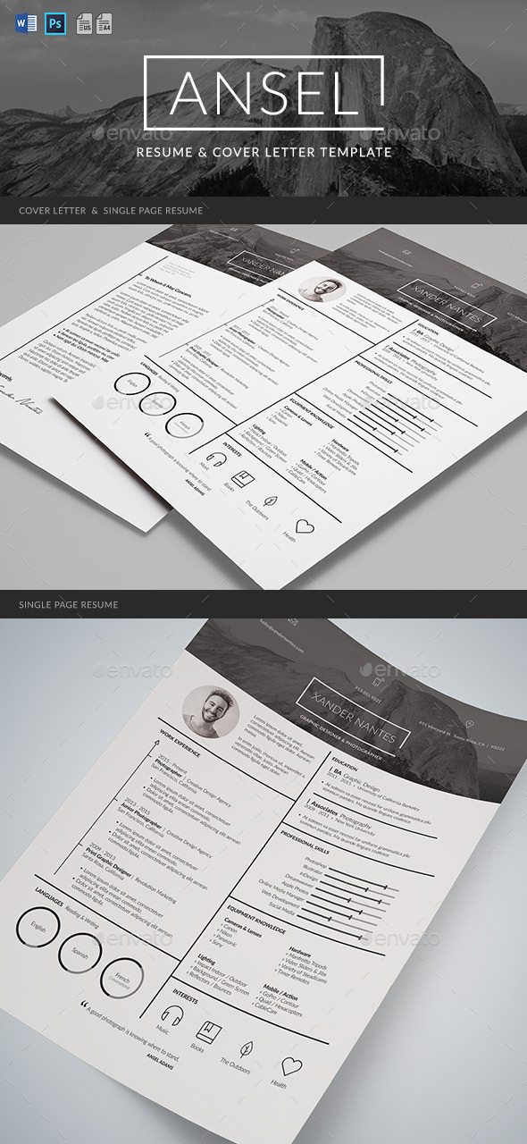 Graphic resume design template