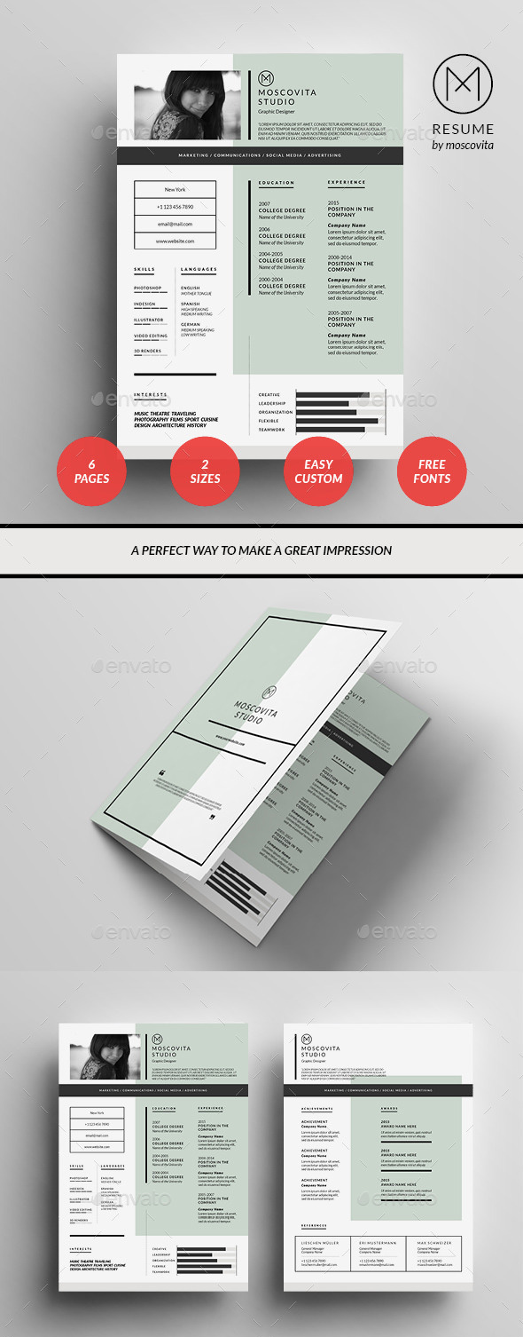 Graphic resume template design