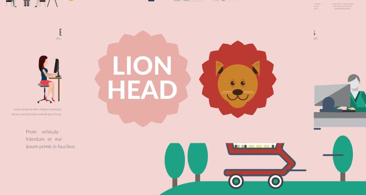 LIONHEAD - Cute Background for Google Slides