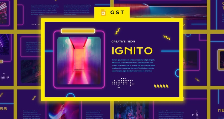 IGNITO - Neon, Cute Background for Google Slides