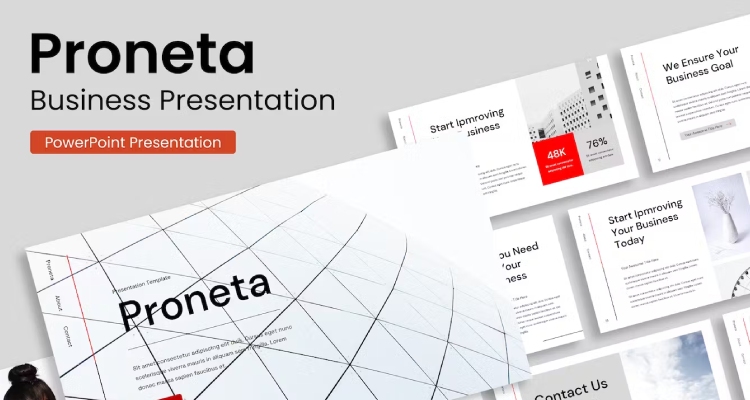 Simple Clean Red White Modern Corporate Profile