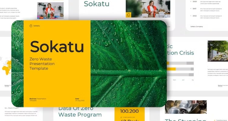 Modern Green Yellow Zero Waste Presentation