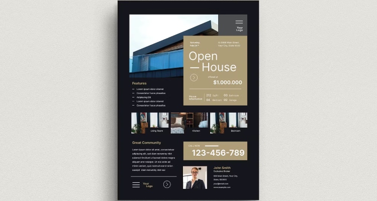 Elegant Real Estate Flyer Idea