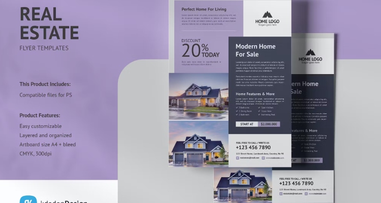 Pretty Real Estate Flyer Template