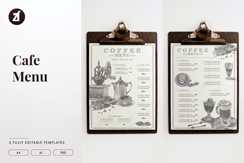 Hipster Menu Graphic Design