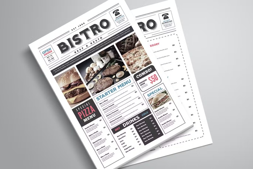 Bulletin Menu Design Idea