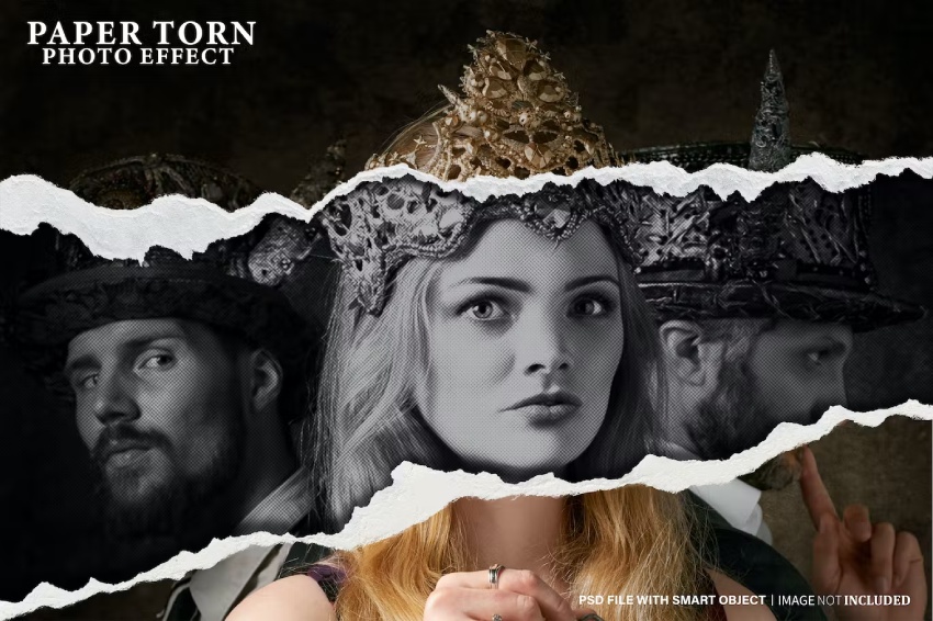 Paper Torn - Artistic Photoshop Action