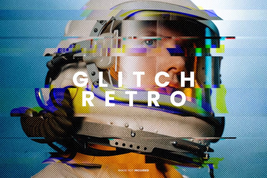 Retro Glitch - Action Effect for Photoshop