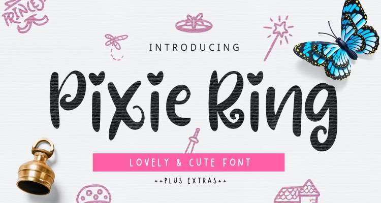 Pixie Ring Font with Illustrations