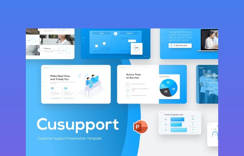 Cover Cusupport Customer Support PowerPoint Template