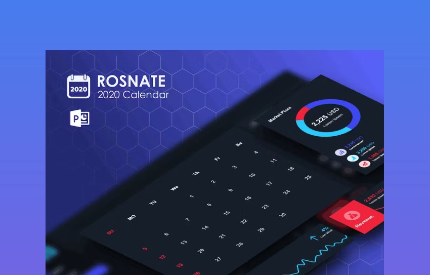 Rosnat – 2020 PowerPoint Calendar Template