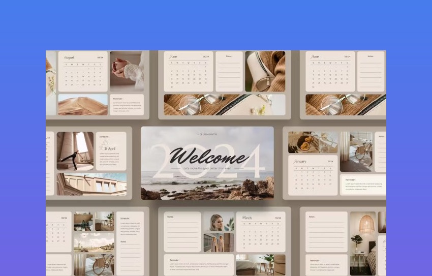 Hellomonth - Aesthetic Calendar 2024 Template