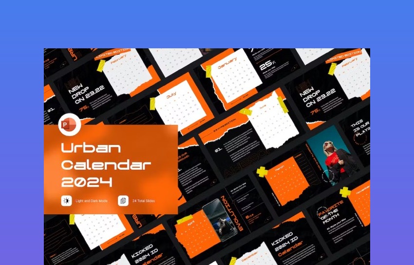 Urban Calendar 2024 PowerPoint Template