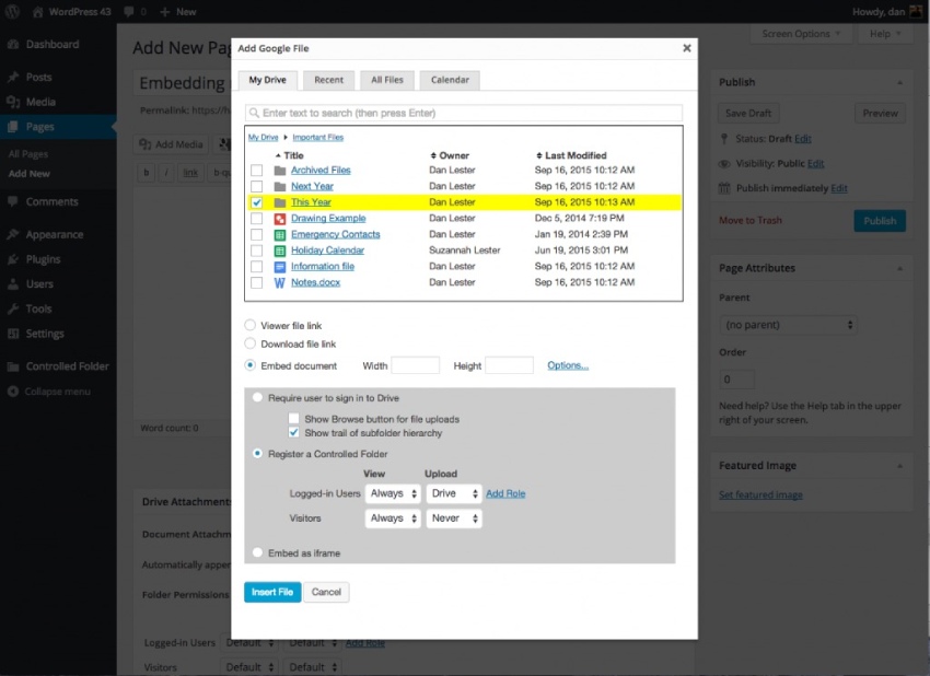 Google Drive Embedder for WordPress