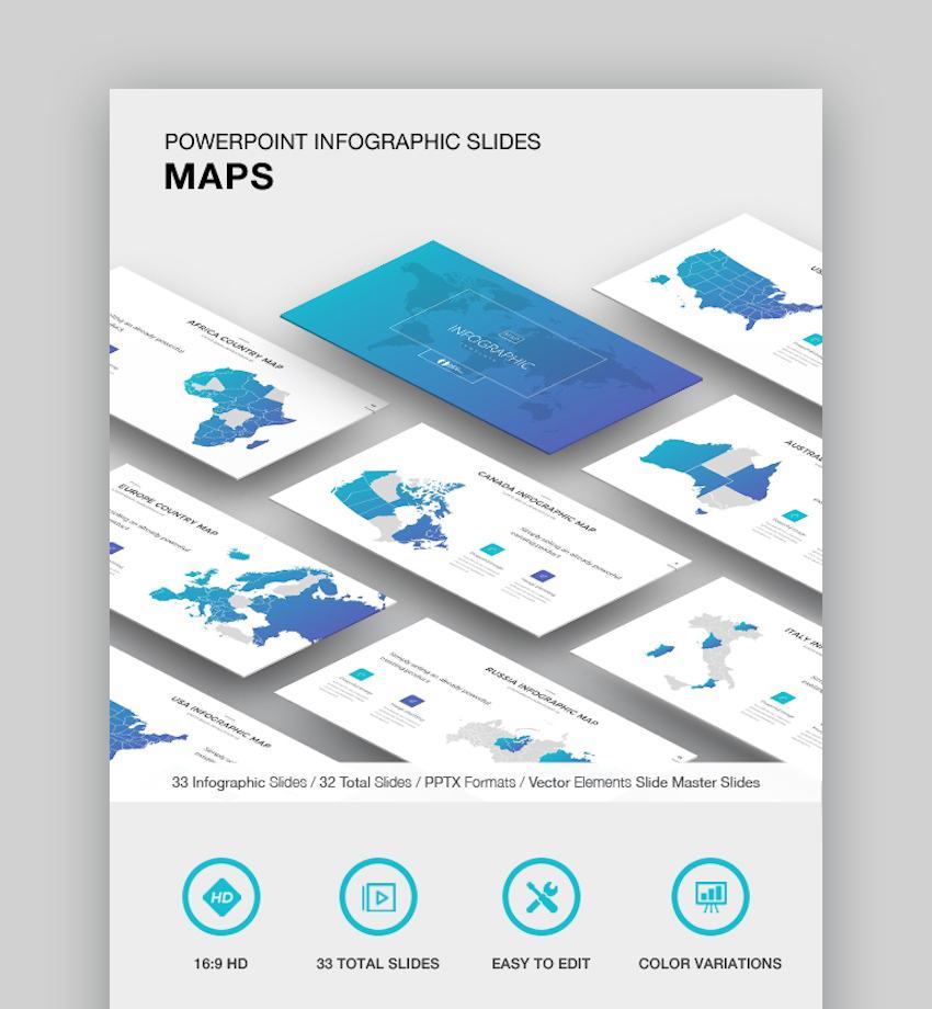  Editierbare Weltkarte PowerPoint