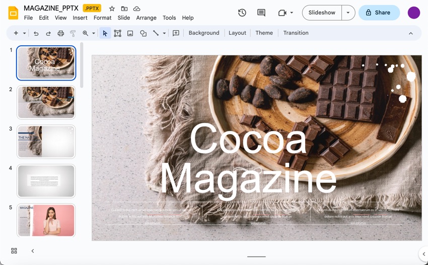 The image you selected is now the background of your slide.