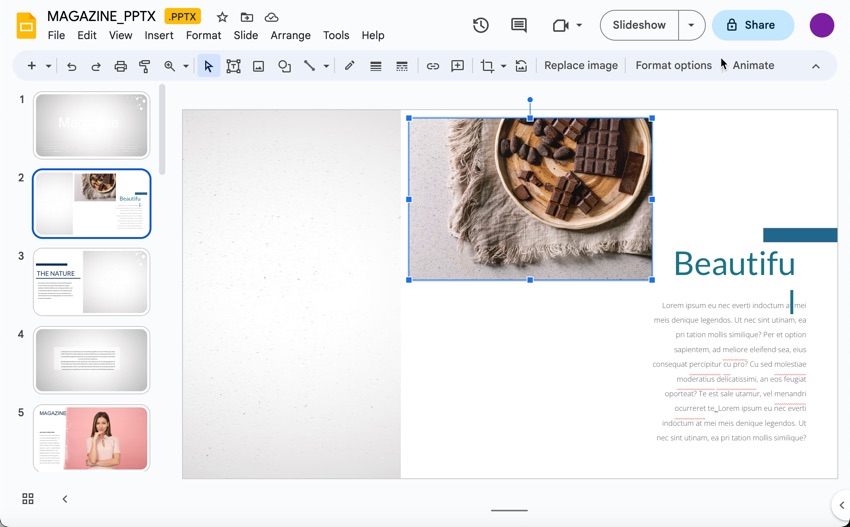 The image displays on your Google Slide.