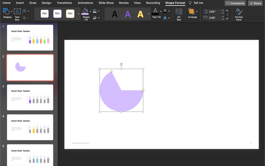 Drag the yellow handles to change the shape.