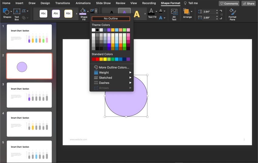 Remove the shape border.