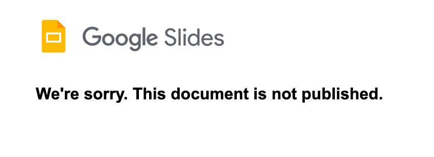 This message displays if the document is unpublished.