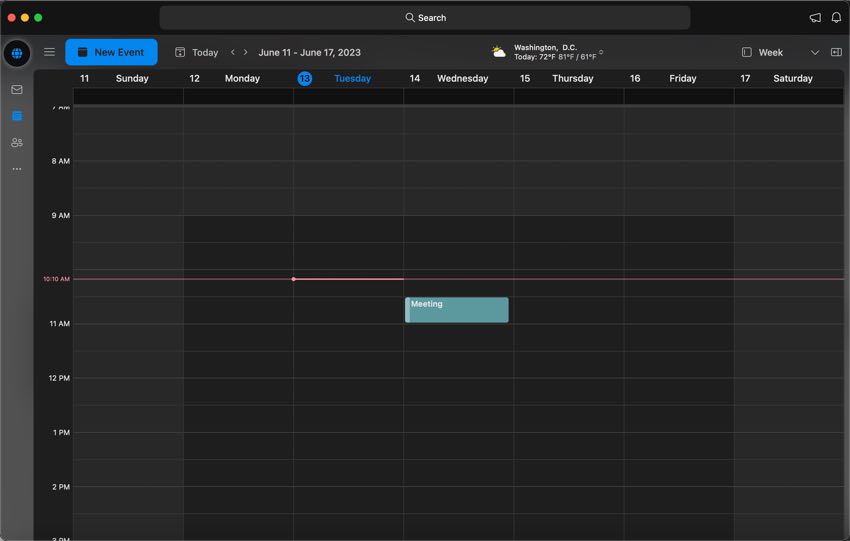 Create a meeting event.