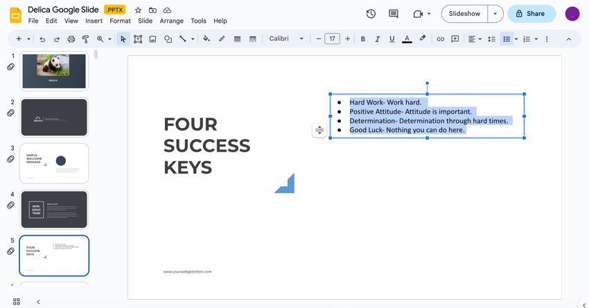 Add bullets to your text.