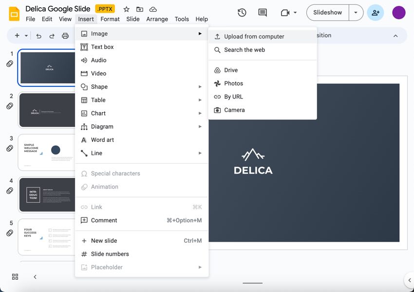 Add an image to your slide.