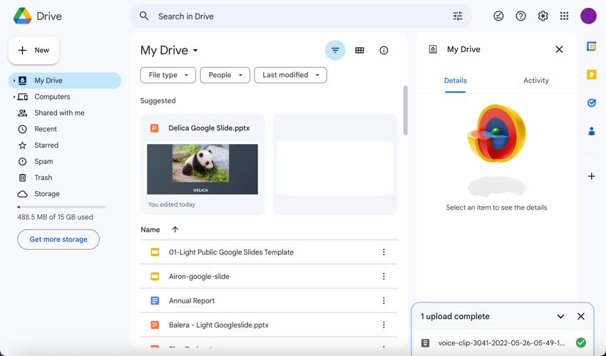 Upload your audio file.