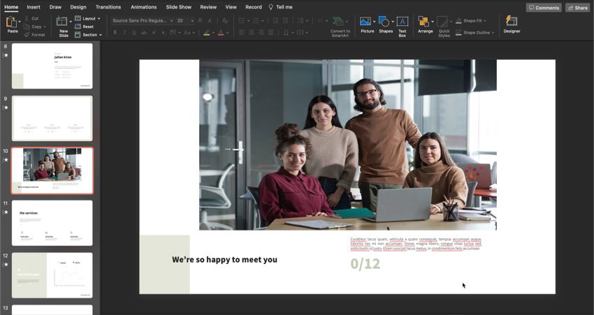 Start your PowerPoint presentation with a strong introduction. Stock photo from Envato Elements.