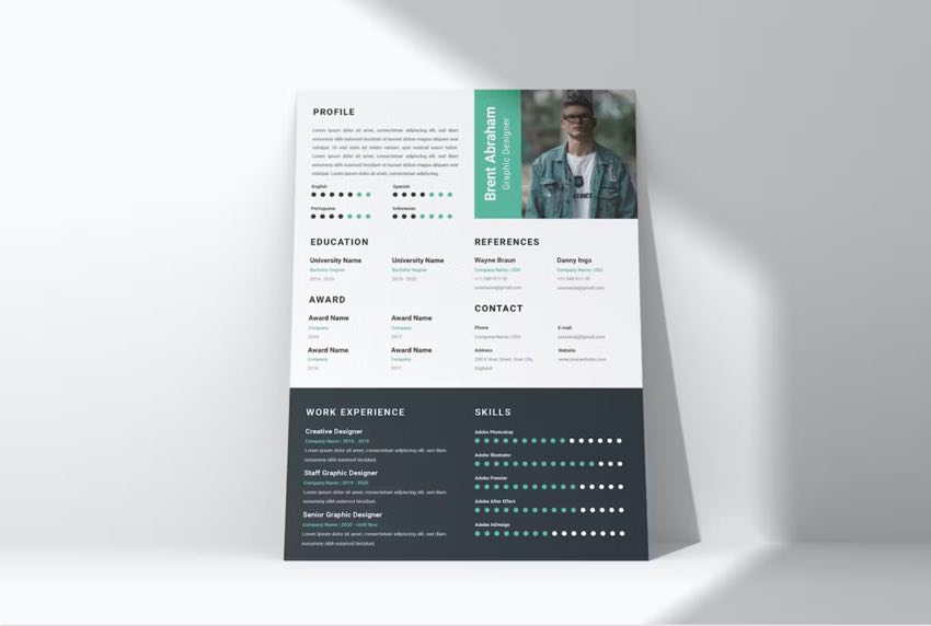 This is a premium functional resume template from Envato Elements.