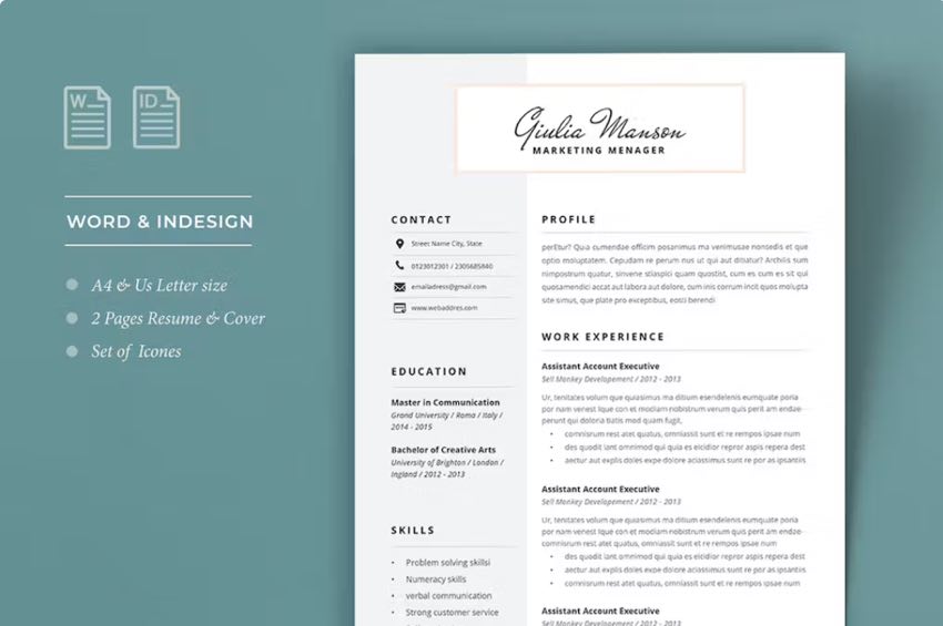 This is a traditional resume that you can change to make colorful.