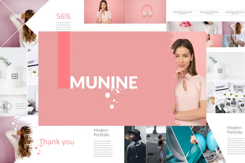 La plantilla creativa Munnie es una de las plantillas de PowerPoint creativas disponibles en Envato Elements.