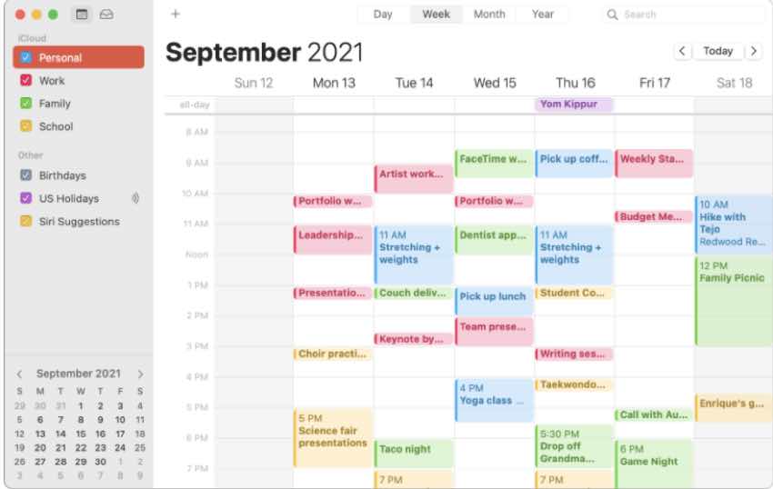 Apple Calendar - Mac calendar app with online syncing options.