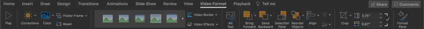 You'll find video settings for the video under the Video Format tab.