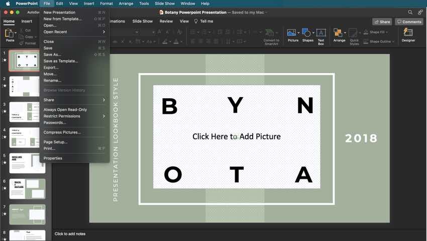 The first step is to click File to open the print window.