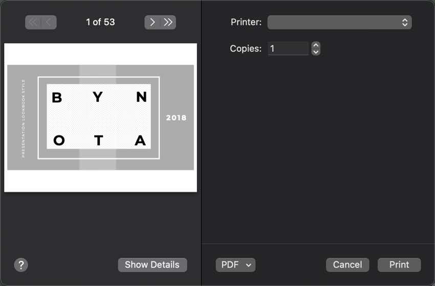 To see more options click on the Show Details button.