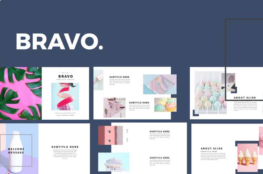 Bravo PowerPoint Template is the template used in the tutorial.