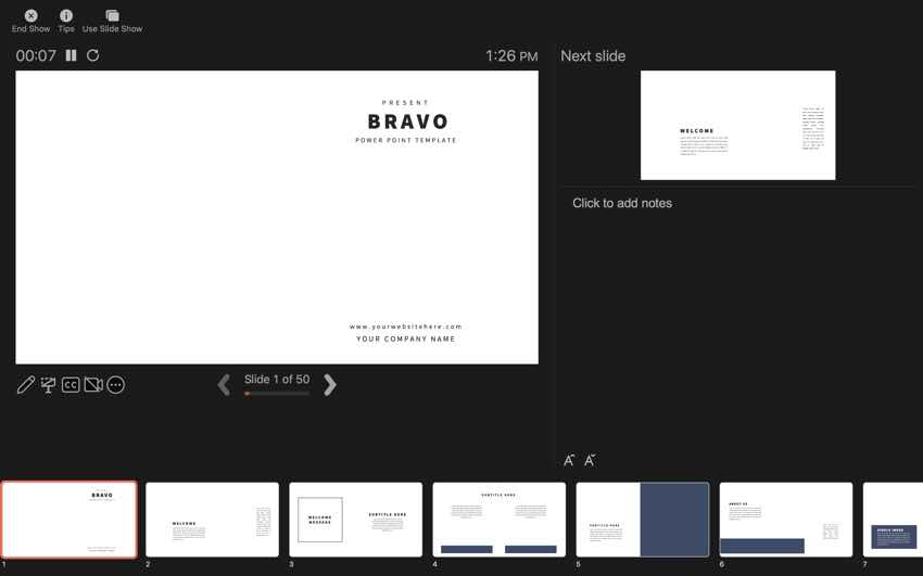 Presenter View gives you a different vantage point on your own screen than your audience will see.